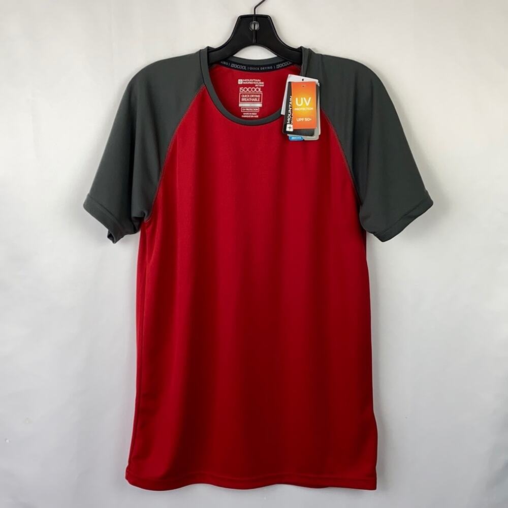Mountain Warehouse Mens Red & Gray Isocool UV 50 NWT Active Wear Tee Medium